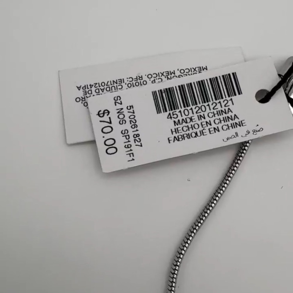 White House Black Market Silver Necklace with Pink Pearl Accents MSRP $70 - Picture 5 of 6